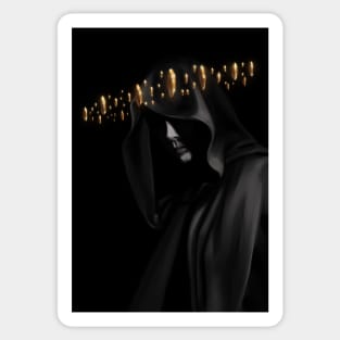 Mysterious Cloaked Figure Sticker